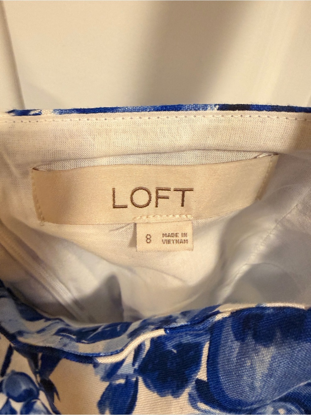 LOFT Blue and White Floral Mini Dress - Picture 4 of 4